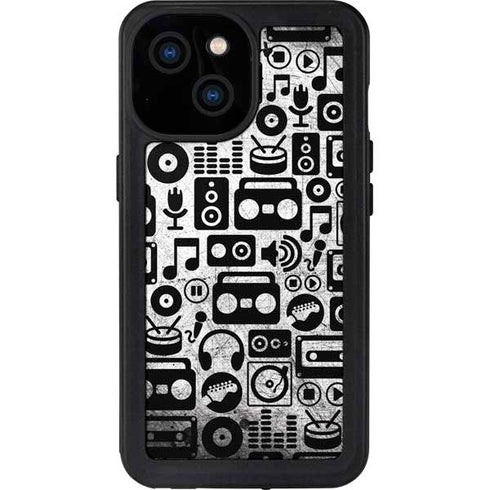 Music Pattern iPhone 15 Waterproof Case